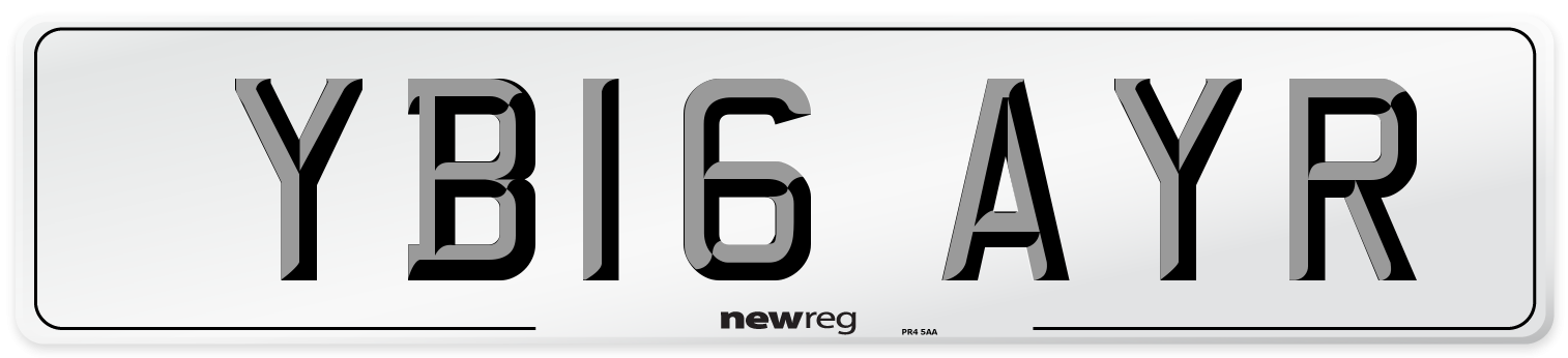 YB16 AYR Number Plate from New Reg